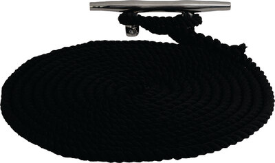 TWISTED NYLON DOCK LINE (SEADOG) 12" 12 1/2" 25' Black